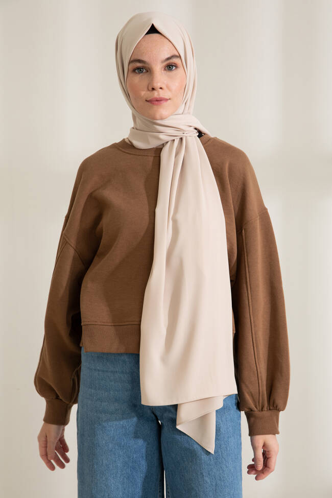 Medina Silk Beige Hijab - 2