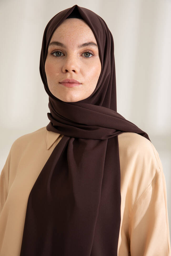 Medina Silk Dark Coffee Hijab - 1