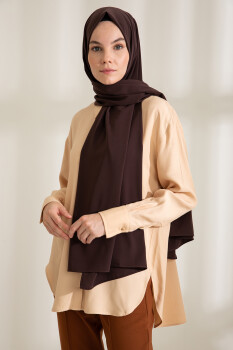 Medina Silk Dark Coffee Hijab - 2