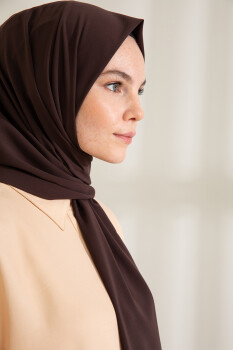 Medina Silk Dark Coffee Hijab - 4