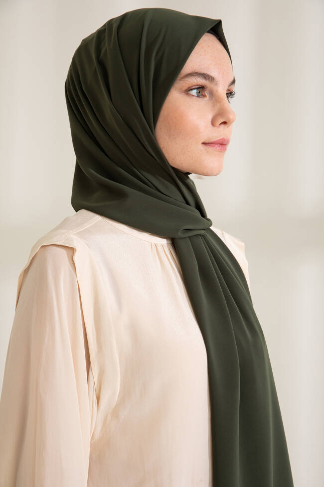 Medina Silk Dark Khaki Hijab - 4