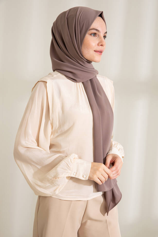Medina Silk Dark Mink Hijab - 3