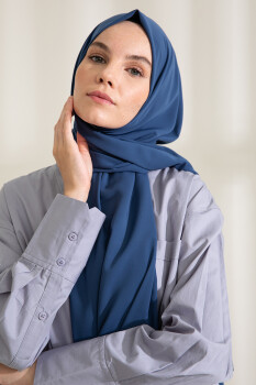 Medina Silk Indigo Hijab - Pure Scarfs