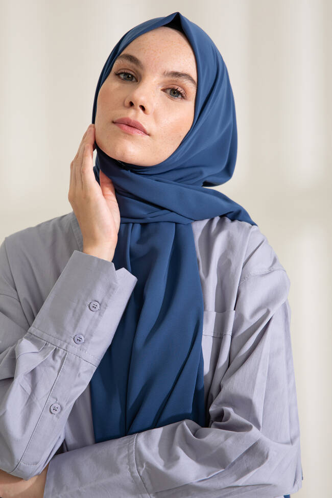 Medina Silk Indigo Hijab - 1