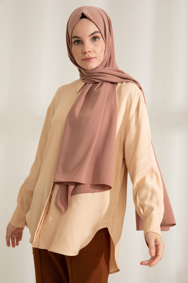 Medina Silk Milky Coffee Hijab - 2