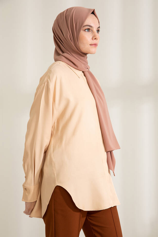 Medina Silk Milky Coffee Hijab - 3