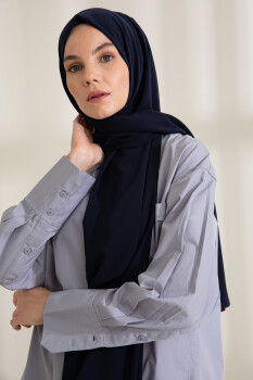 Medina Silk Navy Blue Hijab - Pure Scarfs