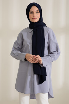 Medina Silk Navy Blue Hijab - 2