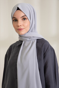Medina Silk Silver Hijab - Pure Scarfs