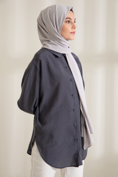 Medina Silk Soft Gray Hijab - 3