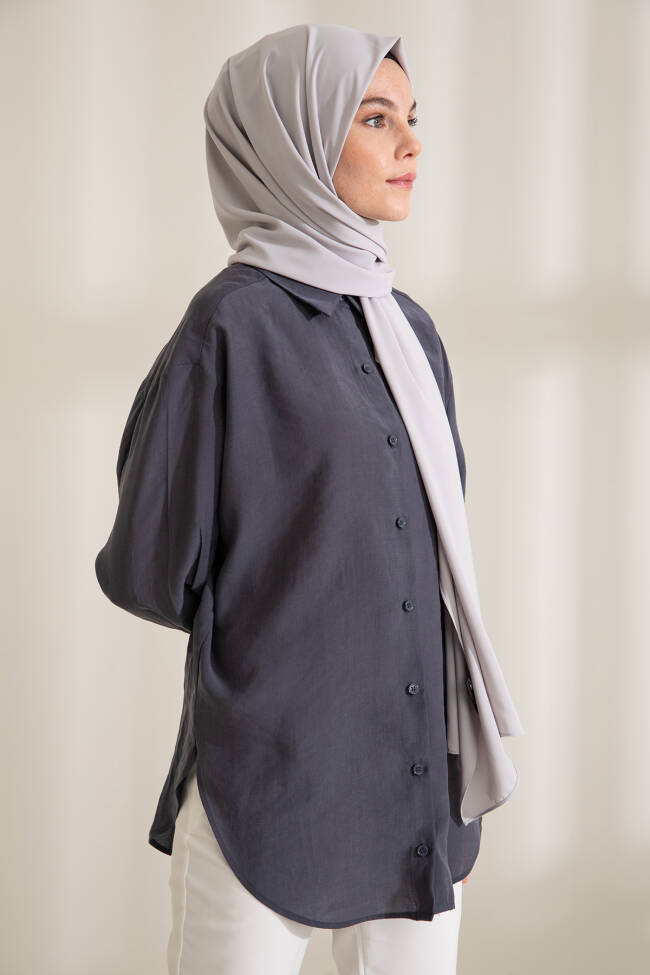 Medina Silk Soft Gray Hijab - 3