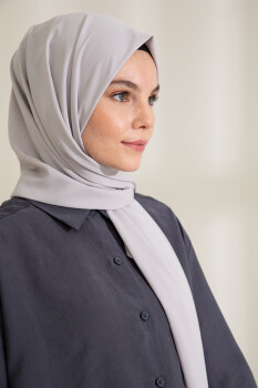 Medina Silk Soft Gray Hijab - 4