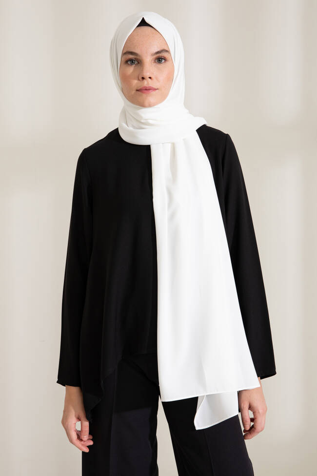 Medina Silk White Hijab - 2