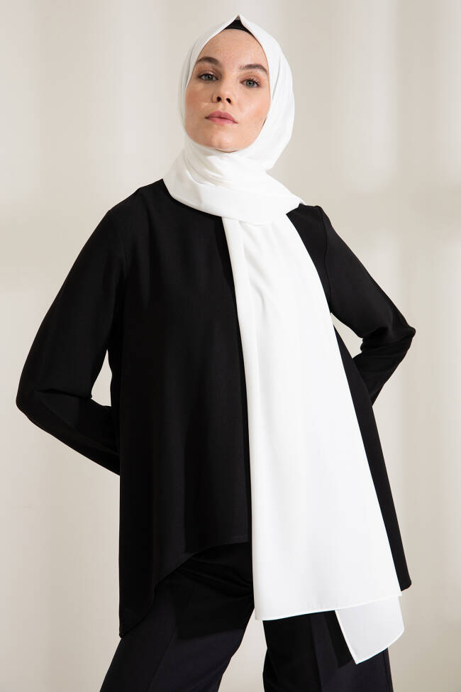 Medina Silk White Hijab - 3