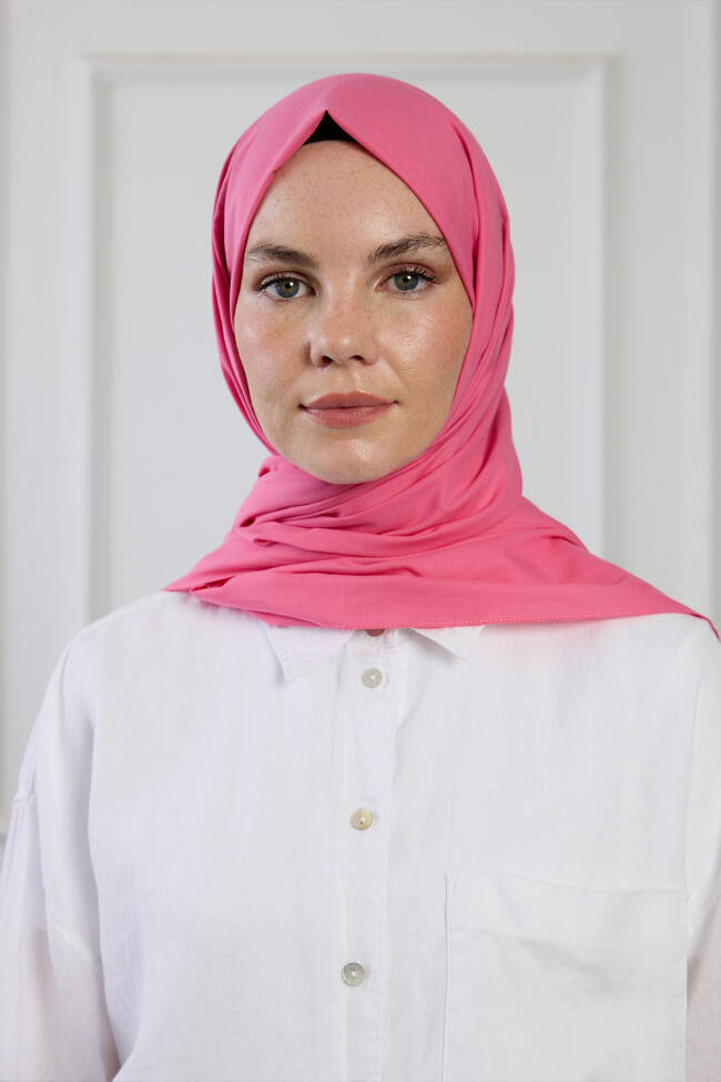 Pure Pamuk Şal - Koyu Pembe - 1