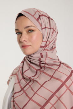 Pure Tone Şal - Kare Desen - Latte - Nude - Pure Scarfs