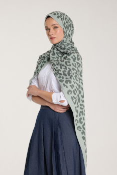 Pure Tone Şal - Leopar Desen - Çağla - Koyu Çağla - Pure Scarfs