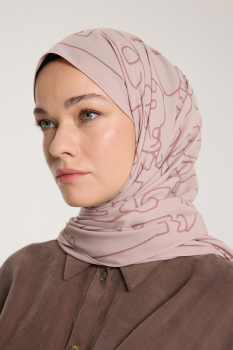 Pure Tone Şal - Marjinal Desen - Latte - Nude - Pure Scarfs