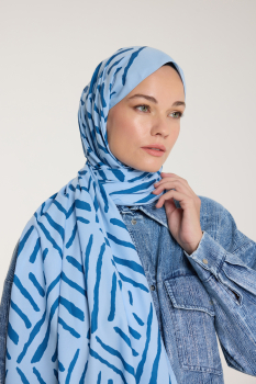 Pure Tone Şal - V Desen - Bebe Mavisi - Mavi - Pure Scarfs