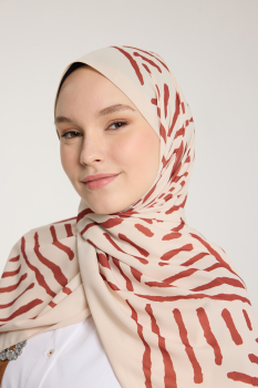 Pure Tone Şal - V Desen - Bej - Taba - Pure Scarfs