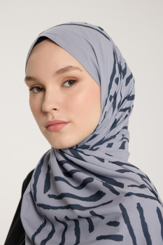 Pure Tone Şal - V Desen - Gümüş - Füme - Pure Scarfs