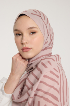 Pure Tone Şal - V Desen - Latte - Nude - 4