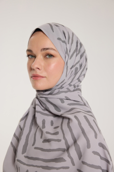 Pure Tone Şal - V Desen - Soft Gri - Gri - Pure Scarfs